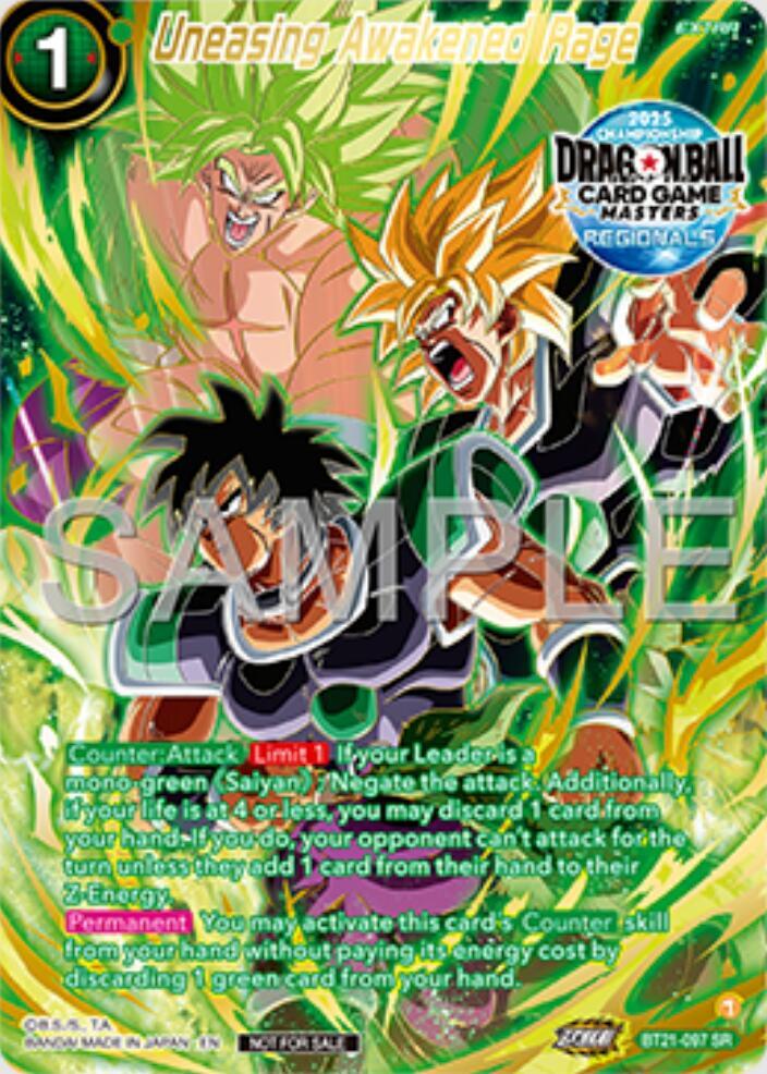 Uneasing Awakened Rage (Alt-Art Card) BT21-097 card from Promotion Cards