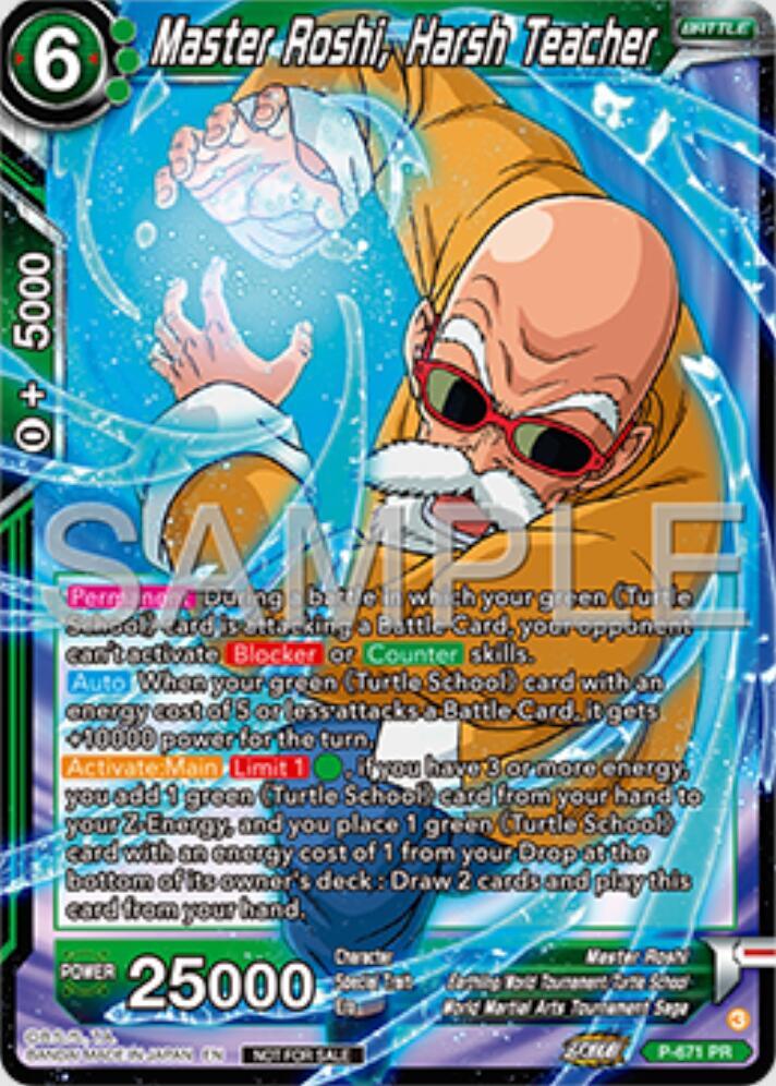 Master Roshi, Harsh Teacher (Zenkai Series Tournament Pack Vol.11) P-671 card from Tournament Promotion Cards