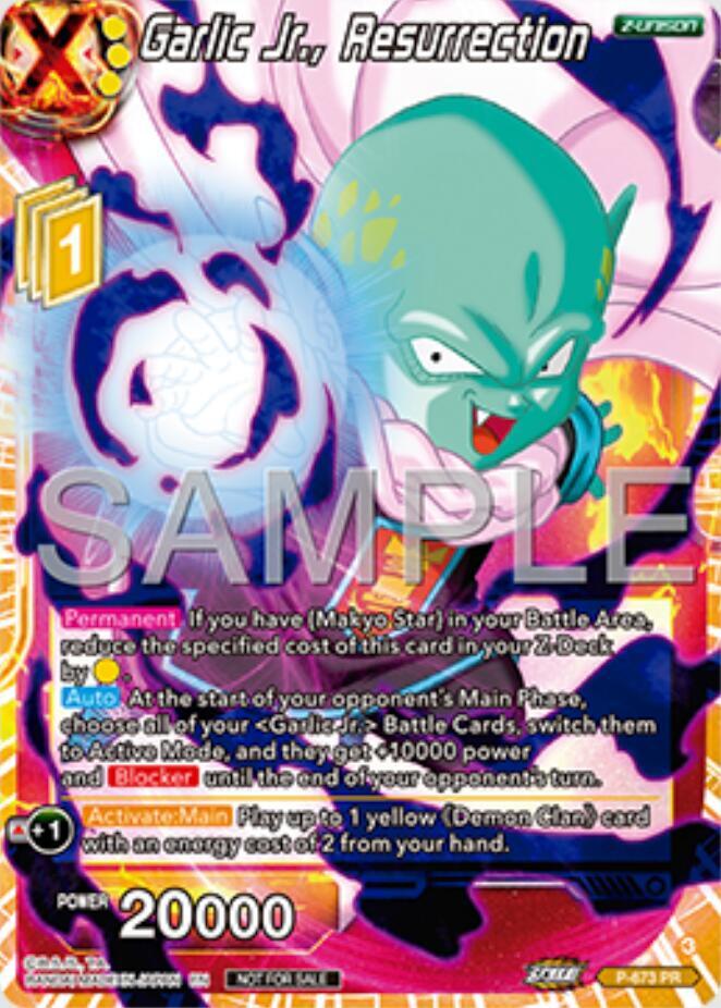 Garlic Jr., Resurrection (Zenkai Series Tournament Pack Vol.11) P-673 card from Tournament Promotion Cards