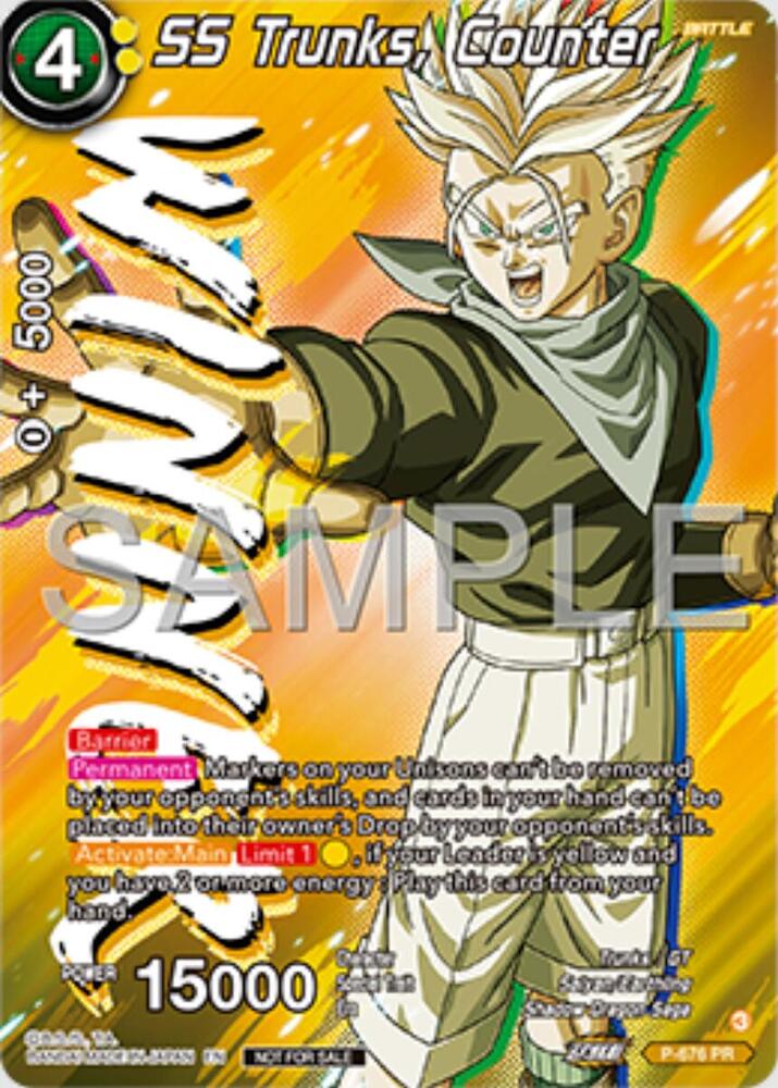 SS Trunks, Counter (Zenkai Series Tournament Pack Vol.11) (Winner) P-676 card from Tournament Promotion Cards