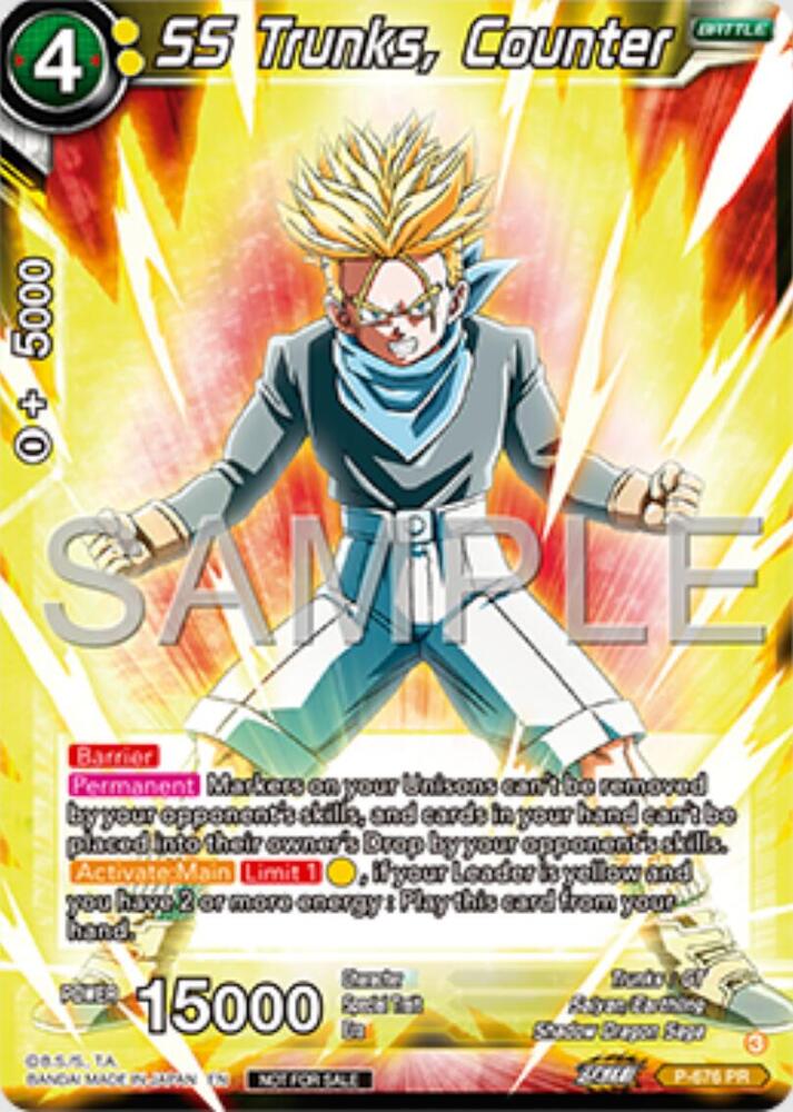 SS Trunks, Counter (Zenkai Series Tournament Pack Vol.11) P-676 card from Tournament Promotion Cards