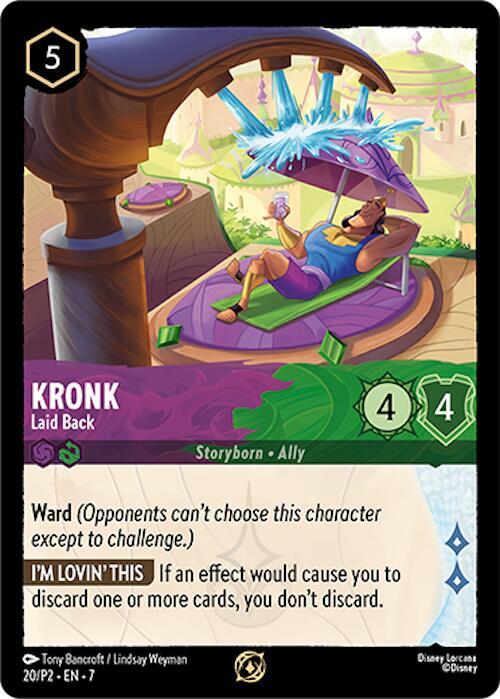 Kronk - Laid Back 20 card from Disney Lorcana Promo Cards