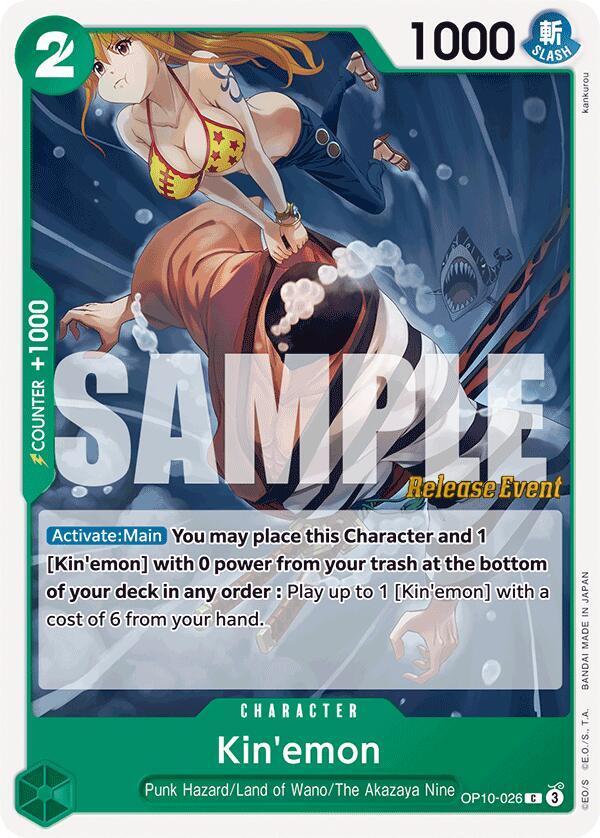 Kin'emon OP10-026 card from Royal Blood Release Event Cards