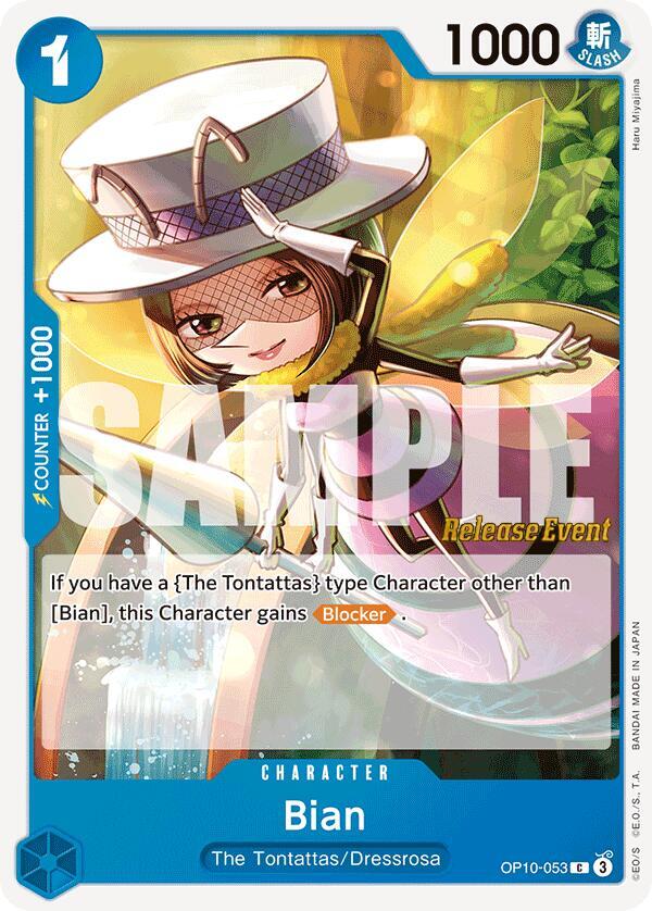 Bian OP10-053 card from Royal Blood Release Event Cards
