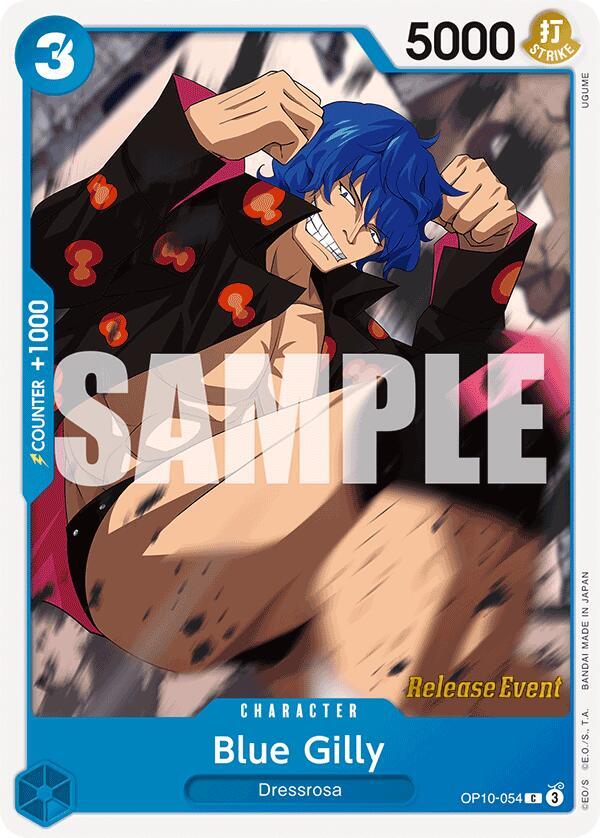Blue Gilly OP10-054 card from Royal Blood Release Event Cards