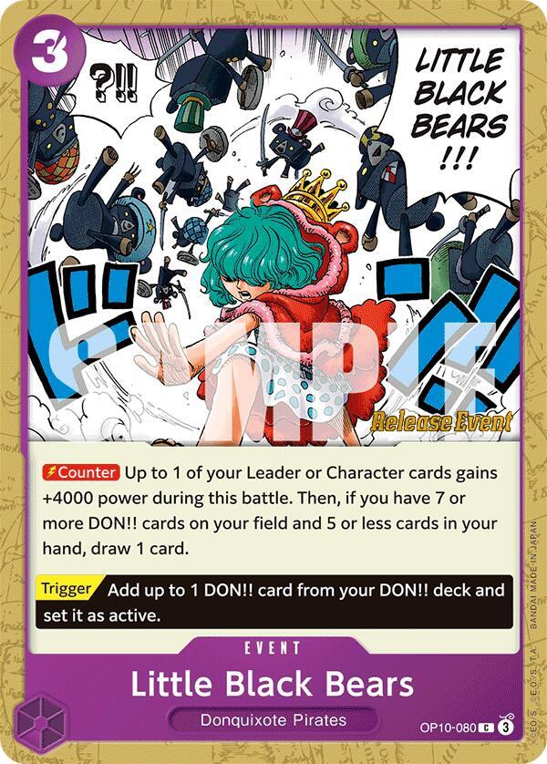 Little Black Bears OP10-080 card from Royal Blood Release Event Cards