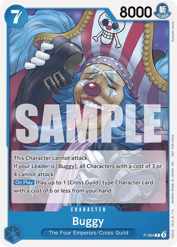 Buggy (OP10 Release Event) P-084 card from One Piece Promotion Cards
