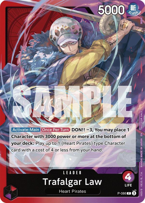 Trafalgar Law (OP10 Release Event) P-086 card from One Piece Promotion Cards