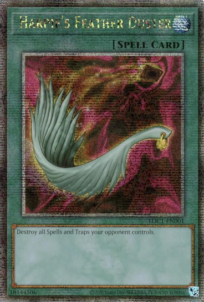 Harpie's Feather Duster EDC1-EN001 card from Early Days Collection Promotional Cards