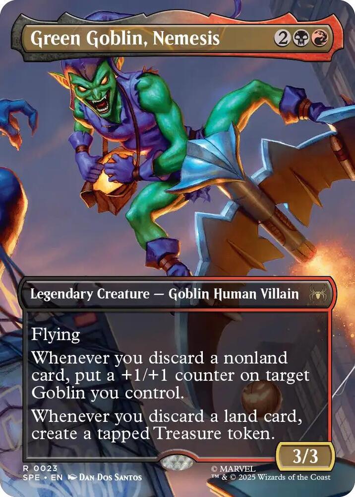 Green Goblin, Nemesis (Borderless) 23 card from Marvel's Spider-Man: Eternal-Legal