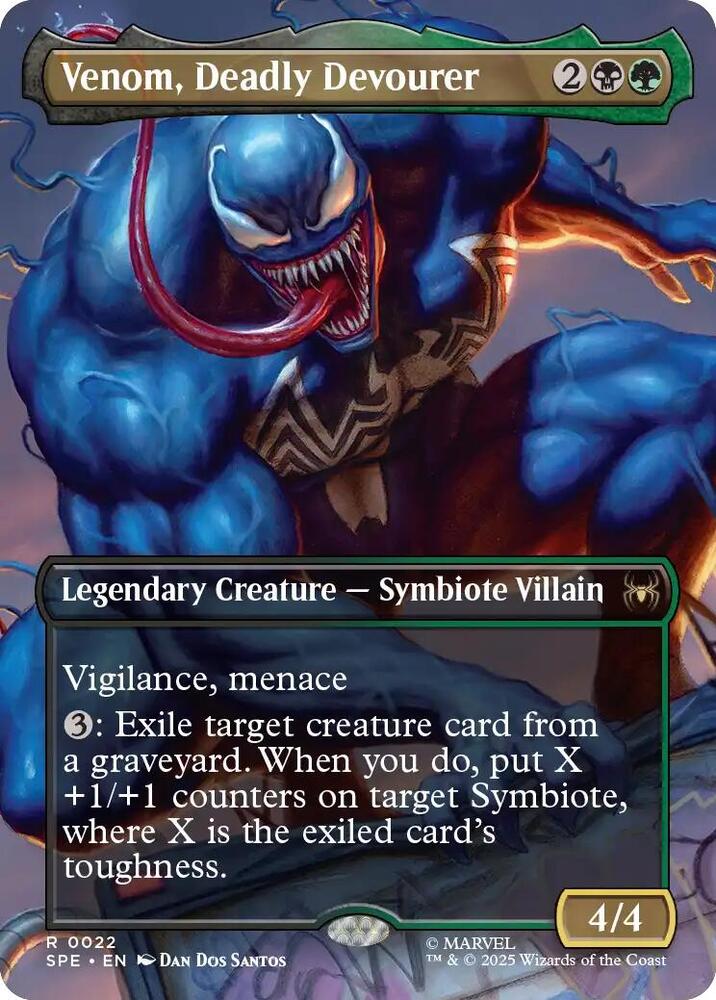Venom, Deadly Devourer (Borderless) 22 card from Marvel's Spider-Man: Eternal-Legal