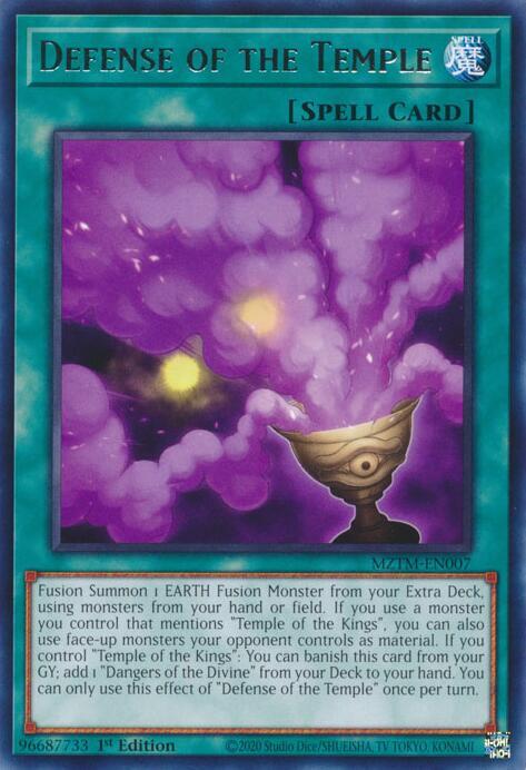Defense of the Temple MZTM-EN007 card from Maze of the Master