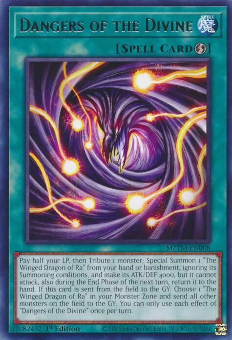 Dangers of the Divine MZTM-EN008 card from Maze of the Master