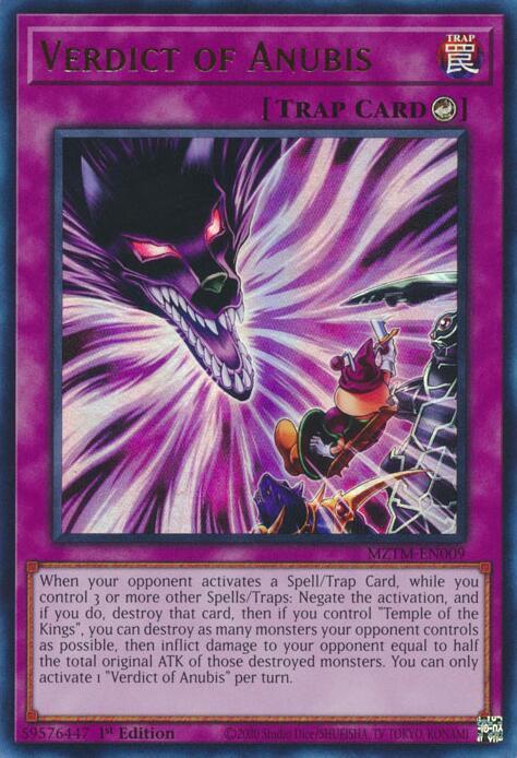 Verdict of Anubis MZTM-EN009 card from Maze of the Master