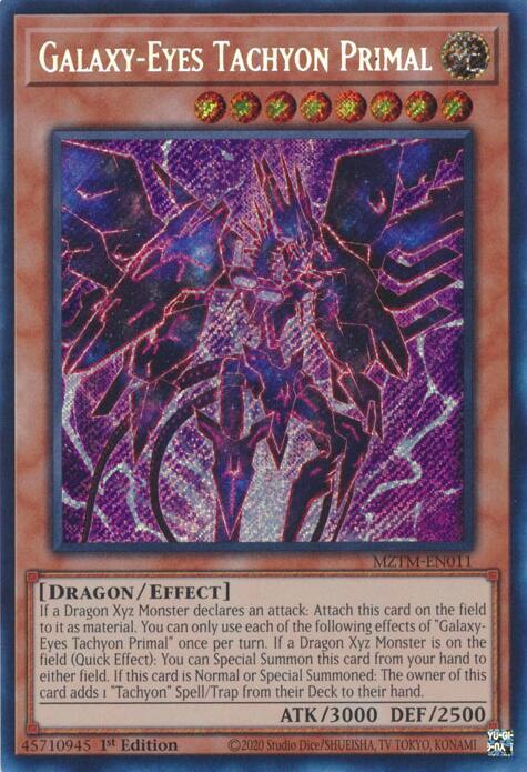 Galaxy-Eyes Tachyon Primal MZTM-EN011 card from Maze of the Master