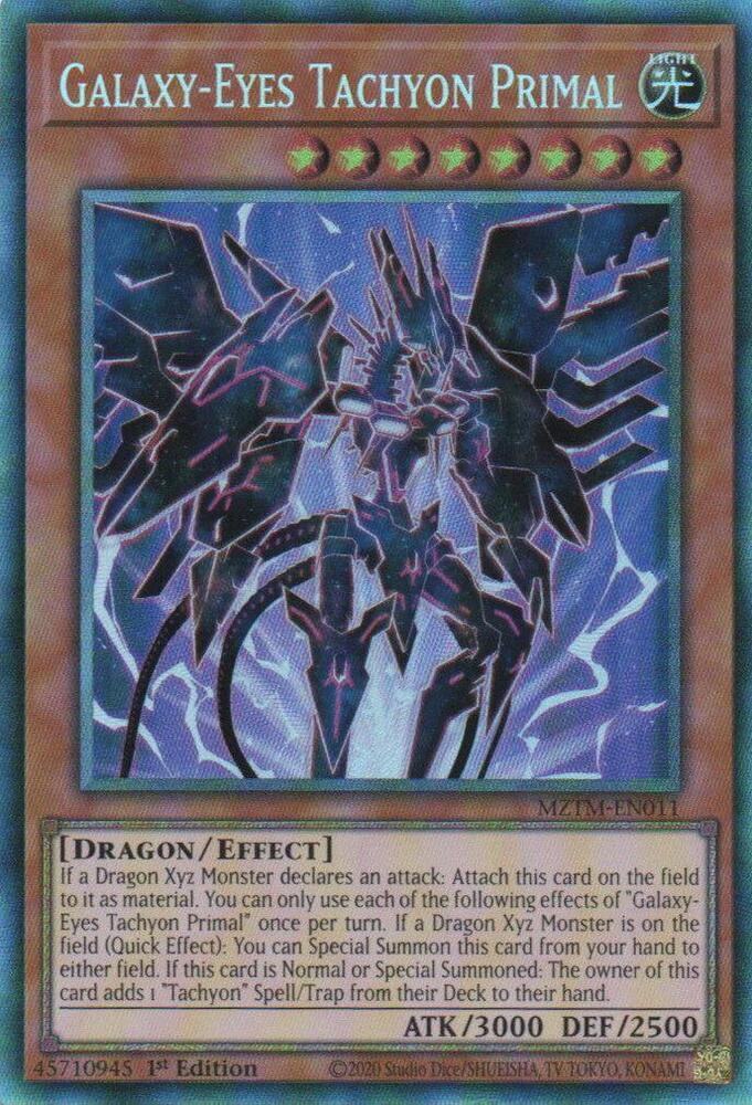 Galaxy-Eyes Tachyon Primal (CR) MZTM-EN011 card from Maze of the Master