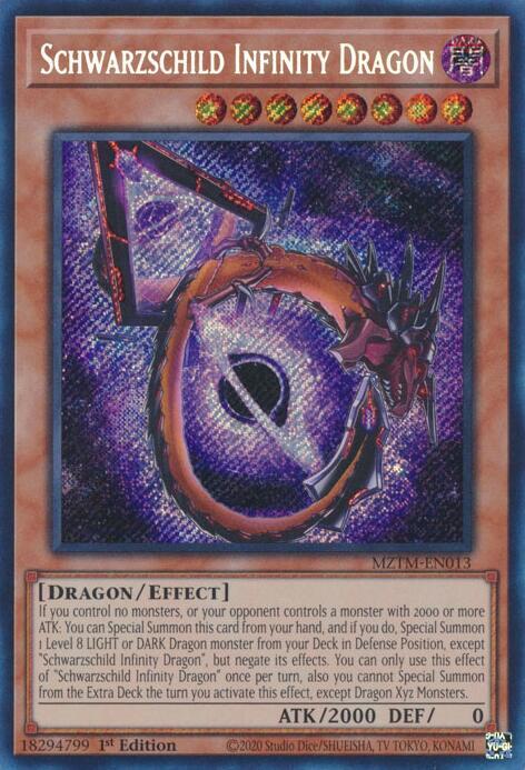 Schwarzschild Infinity Dragon MZTM-EN013 card from Maze of the Master