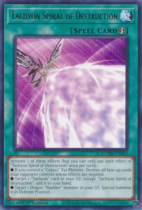 Tachyon Spiral of Destruction MZTM-EN015 card from Maze of the Master