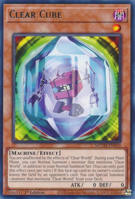Clear Cube MZTM-EN039 card from Maze of the Master