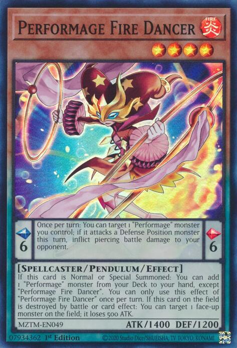 Performage Fire Dancer MZTM-EN049 card from Maze of the Master