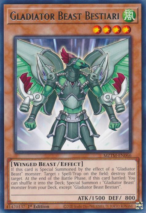 Gladiator Beast Bestiari MZTM-EN066 card from Maze of the Master