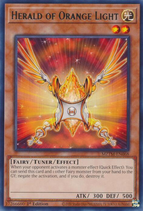Herald of Orange Light MZTM-EN068 card from Maze of the Master