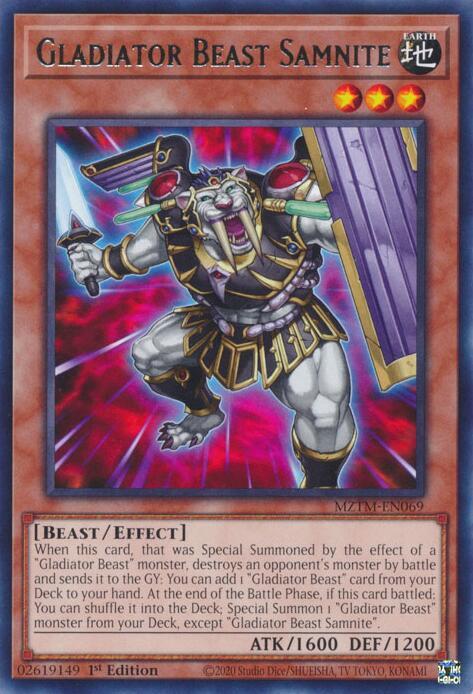 Gladiator Beast Samnite MZTM-EN069 card from Maze of the Master