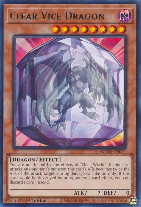 Clear Vice Dragon MZTM-EN071 card from Maze of the Master