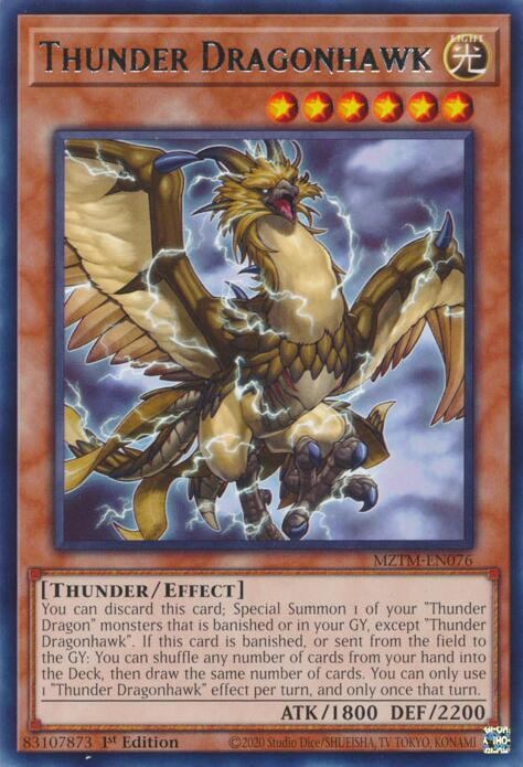 Thunder Dragonhawk MZTM-EN076 card from Maze of the Master