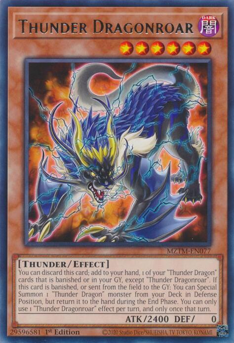 Thunder Dragonroar MZTM-EN077 card from Maze of the Master