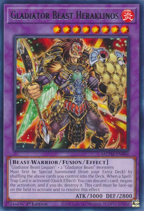 Gladiator Beast Heraklinos MZTM-EN084 card from Maze of the Master