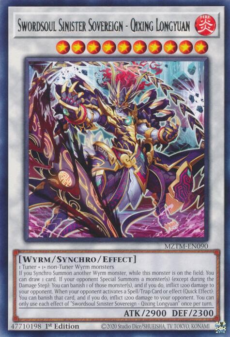 Swordsoul Sinister Sovereign - Qixing Longyuan MZTM-EN090 card from Maze of the Master