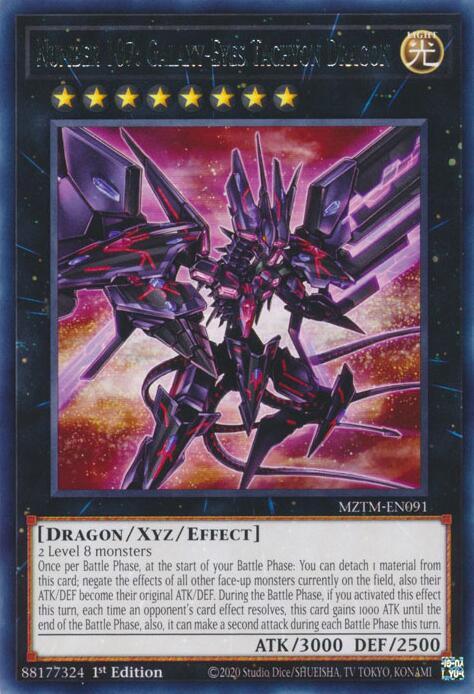 Number 107: Galaxy-Eyes Tachyon Dragon MZTM-EN091 card from Maze of the Master