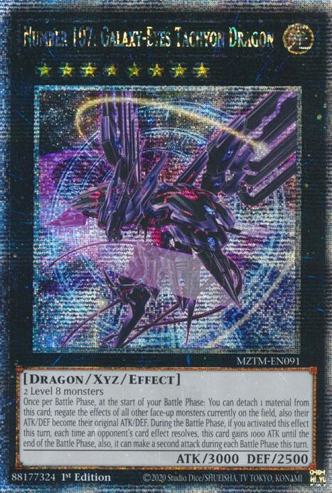 Number 107: Galaxy-Eyes Tachyon Dragon (Quarter Century Secret Rare) MZTM-EN091 card from Maze of the Master