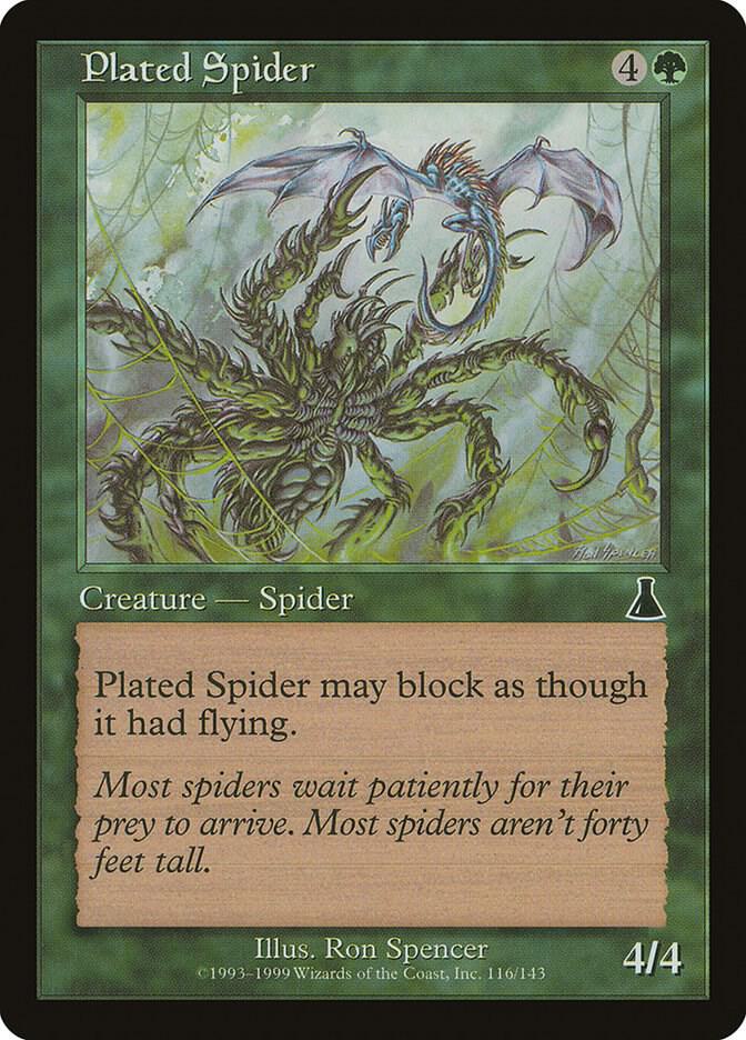 Plated Spider 116 card from Urza's Destiny