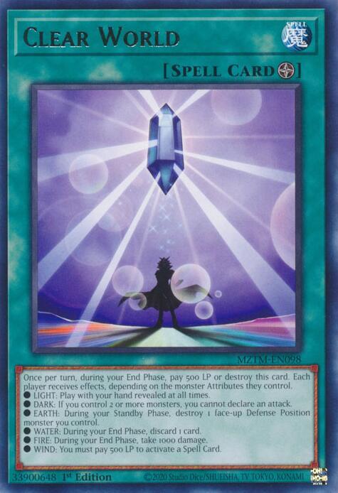 Clear World MZTM-EN098 card from Maze of the Master