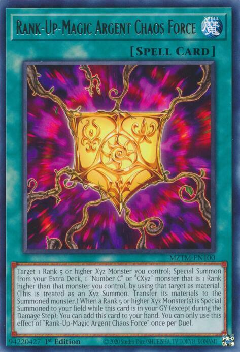 Rank-Up-Magic Argent Chaos Force MZTM-EN100 card from Maze of the Master