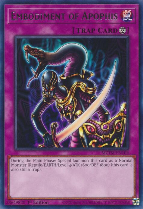 Embodiment of Apophis MZTM-EN104 card from Maze of the Master