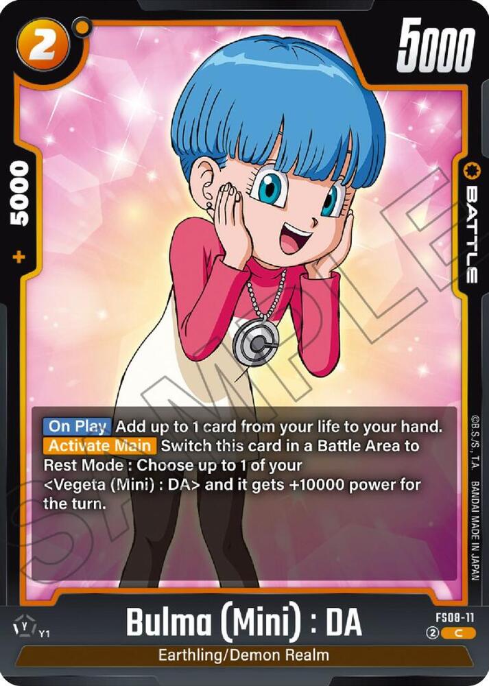 Bulma (Mini) : DA FS08-11 card from Starter Deck 8: Vegeta (Mini) Super Saiyan 3
