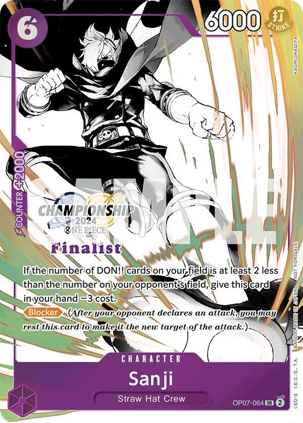 Sanji (Championship 2024 Finalist Card Set Vol. 2) OP07-064 card from One Piece Promotion Cards