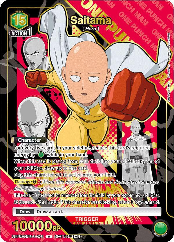 Saitama (Gold) UEPR/OPM-1-061 card from Union Arena Promotion Cards