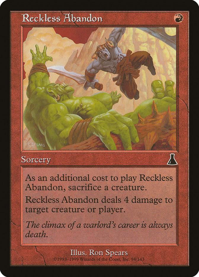 Reckless Abandon 94 card from Urza's Destiny