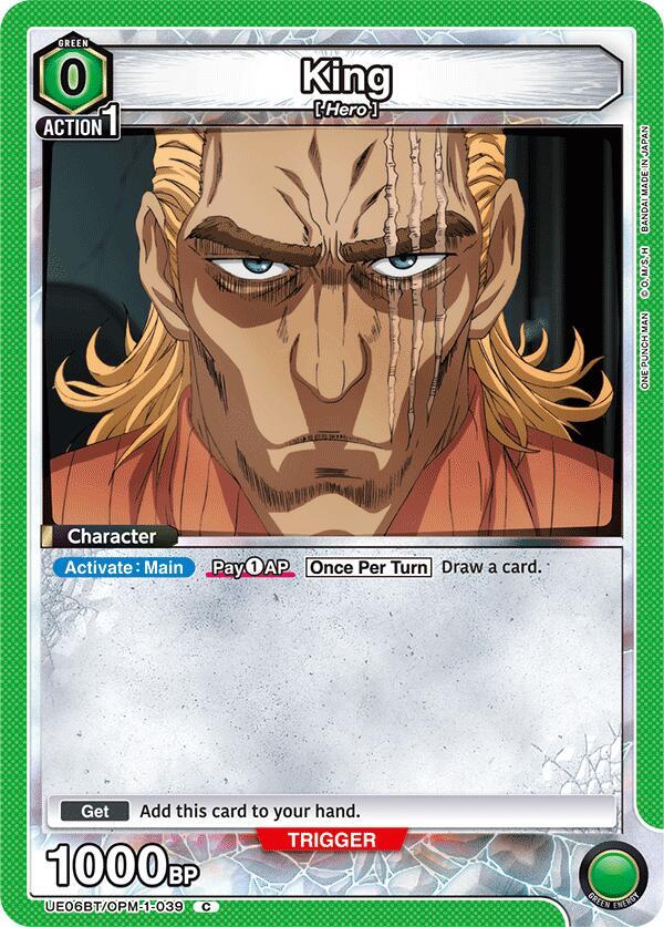 King (Box Topper Foil) UE06BT/OPM-1-039 card from UE06BT: One Punch Man