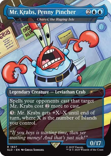 Mr. Krabs, Penny Pincher - Charix, the Raging Isle 1927 card from Secret Lair Drop Series