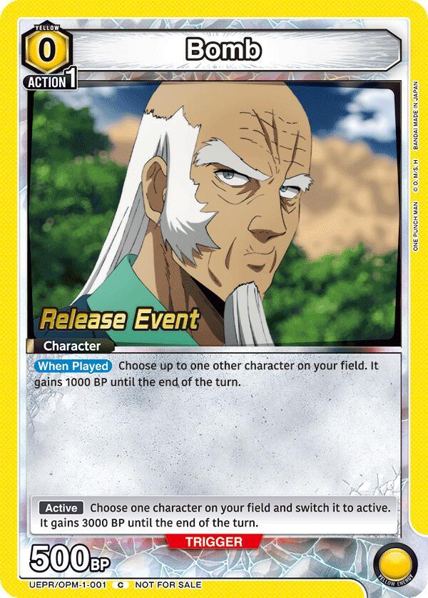 Bomb UEPR/OPM-1-001 card from UE06BT: One Punch Man Release Event Cards