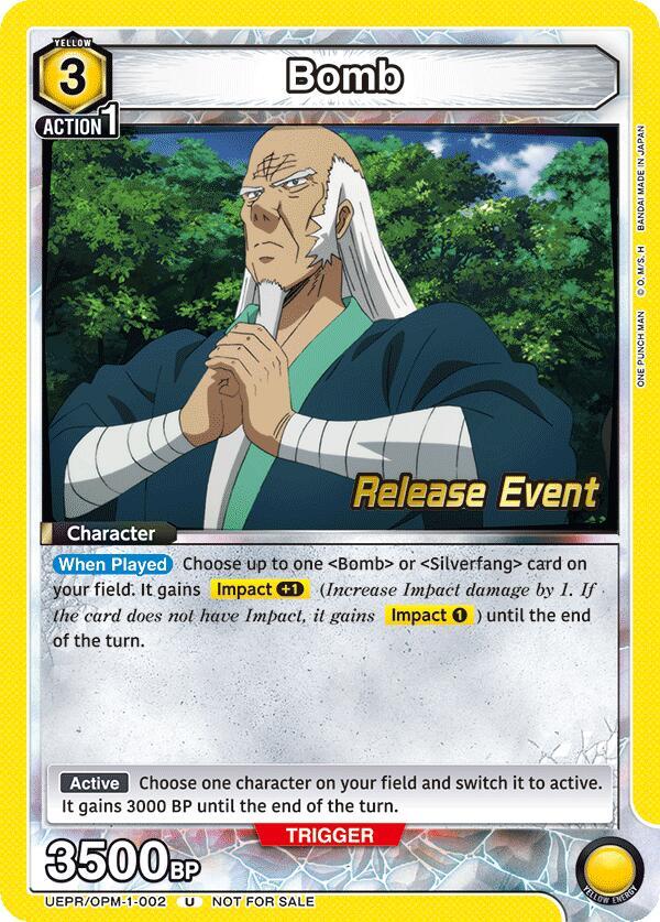 Bomb UEPR/OPM-1-002 card from UE06BT: One Punch Man Release Event Cards