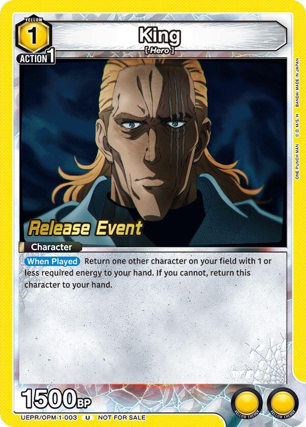 King UEPR/OPM-1-003 card from UE06BT: One Punch Man Release Event Cards