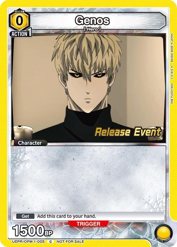 Genos UEPR/OPM-1-005 card from UE06BT: One Punch Man Release Event Cards