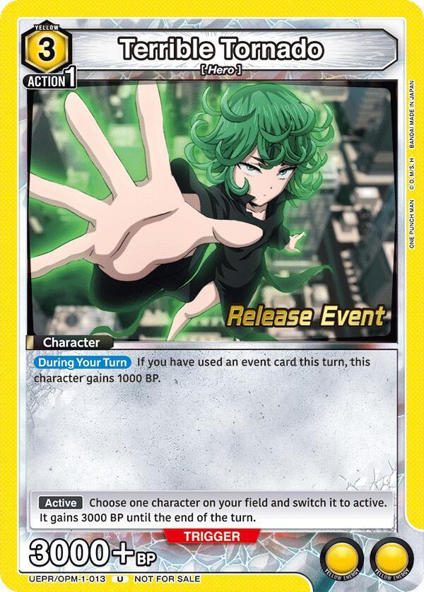 Terrible Tornado UEPR/OPM-1-013 card from UE06BT: One Punch Man Release Event Cards