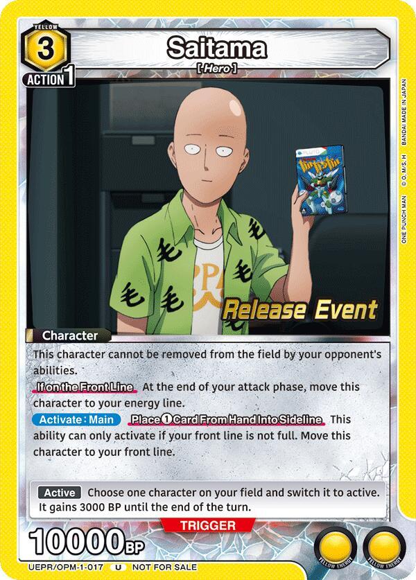 Saitama UEPR/OPM-1-017 card from UE06BT: One Punch Man Release Event Cards